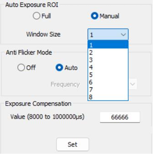 Auto Exposure ROI in e-CAMView Application