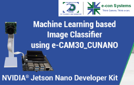 Machine Learning based Image Classifier using e-CAM30_CUNANO on Jetson Nano